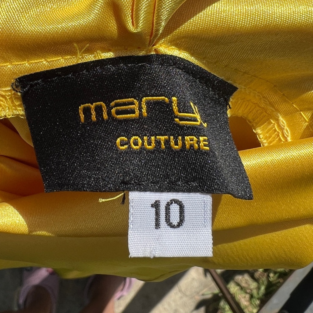 Mary L Couture Yellow Satin Dress - Picture 4 of 5